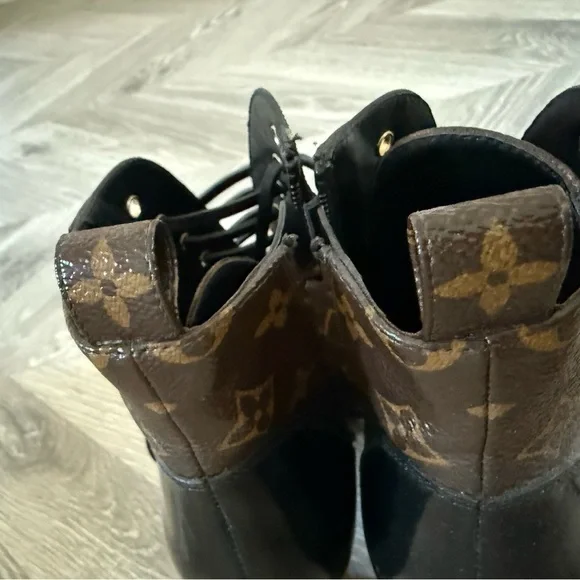 Louis Vuitton Monogram Brown and Black Heeled Boots - Picture 8 of 8